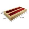 Velvet Square Ring Tray With Bamboo Wood Base 2 Slots Ring And Accessory Display Stand Earrings Jewelry Storage Rack 14.5*7CM