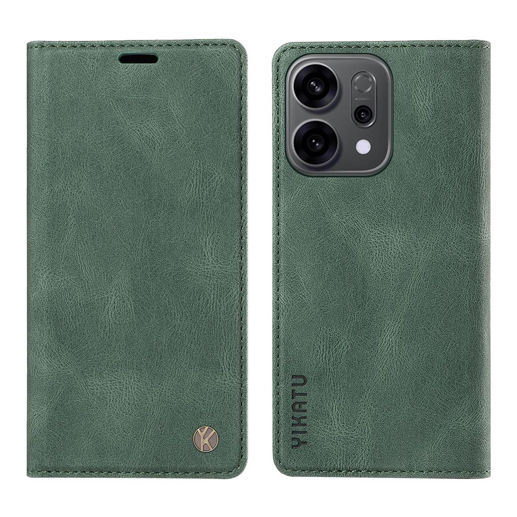 For Oppo Reno14 5G (China)/Oppo Reno14 F 5G/Oppo Reno14 5G (Global) Leather Cover YIKATU YK-004 Skin-Touch Wallet Phone Cases