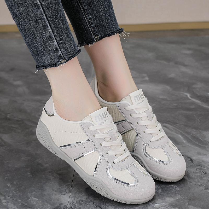 Luxury Designer Brand Women's Shoes Spring New Flat Casual Shoes PU Leather Breathable Fabric Comfortable Fashion Sneakers