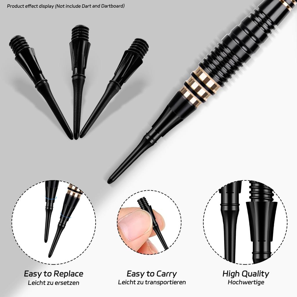 CyeeLife professional darts points, 1000 plastic darts points, 2BA screw, dart arrow tips, replacement points for soft darts, soft dart tips, soft