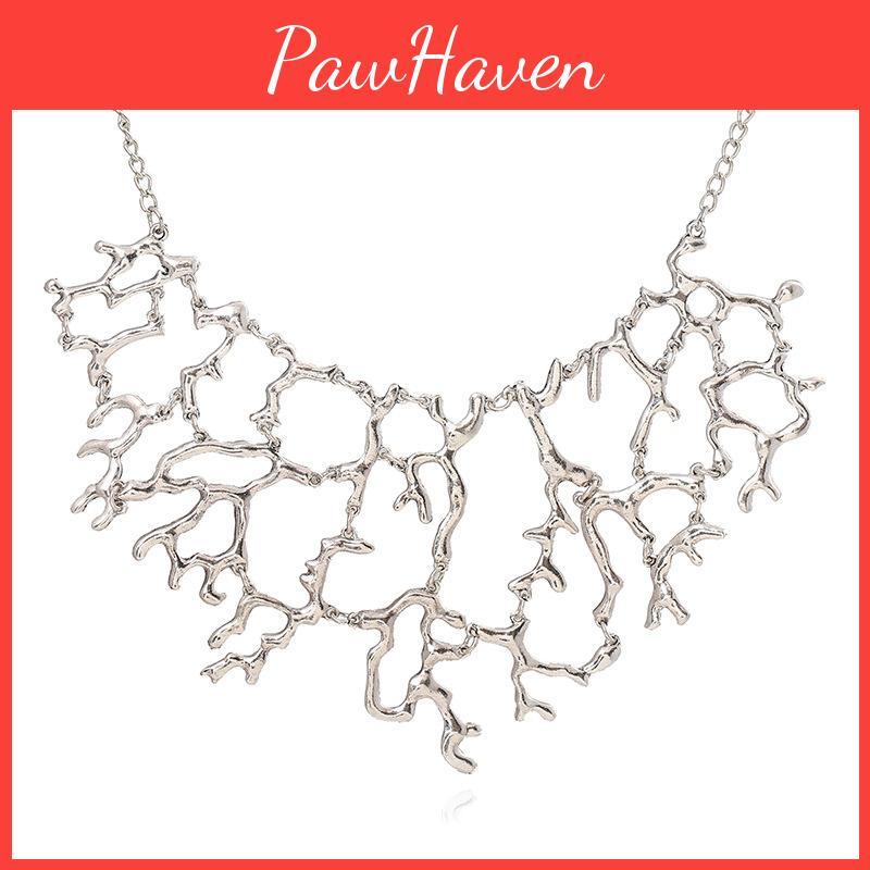 Fashion Solid Color Coral Shaped Women Metal Necklace For Trendy Womens Jewelry Gifts