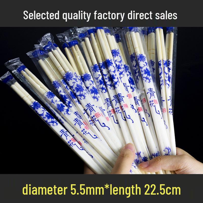 

Porcelain-Style Disposable Chopsticks - Individually Packaged, Red Flower Design, Thickened and Lengthened, Ideal for Takeout and Commercial Use