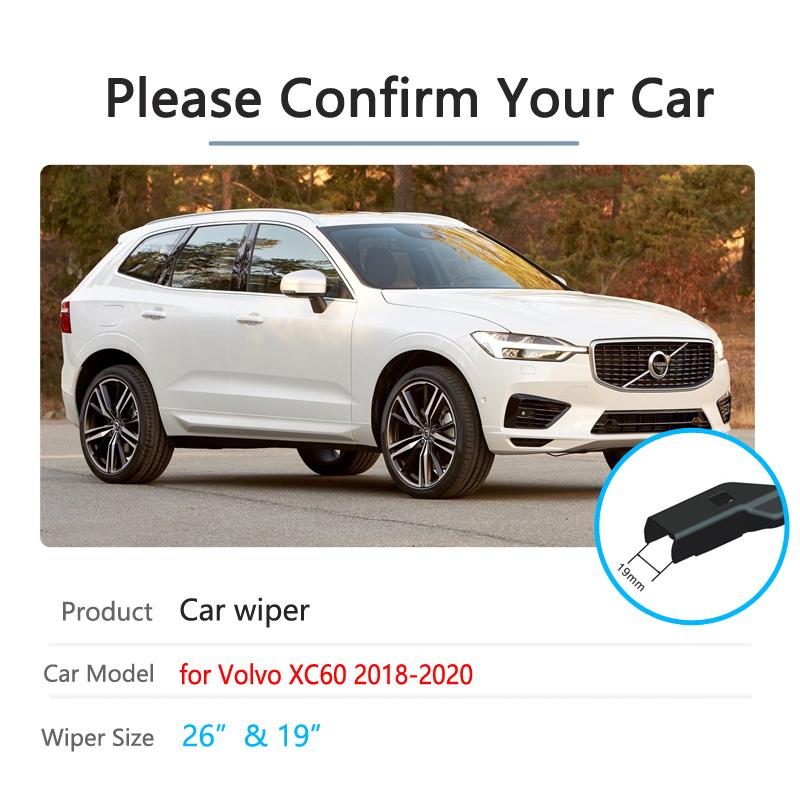 Car Wiper Blades Windshield for VOLVO XC60 2018   MK2 Front Windscreen Wipers Car Accessories MK2 RDesign T4 T5 T6 D4 D5