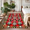 Christmas Printed Square Area Rug Soft Non Slip Floor Carpet For Bedroom Holiday Gift
