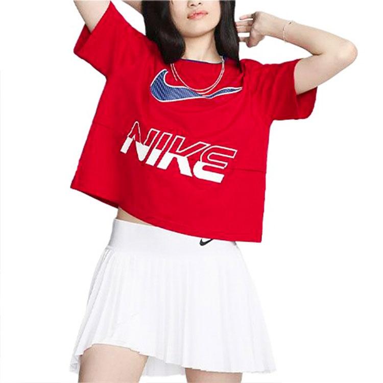 (WMNS) Nike Sportswear Logo T-shirt Asia Sizing 'Gym Red' Women's HF6291-687