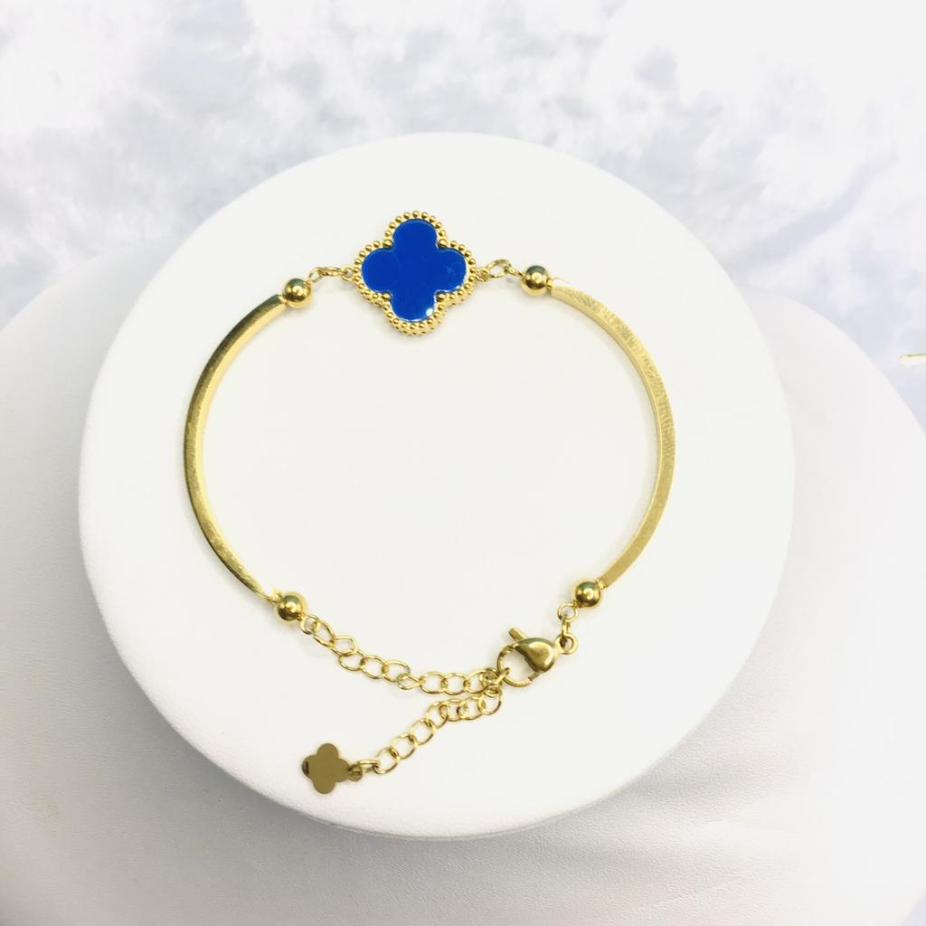 New Fashion Titanium Steel Four-Leaf Clover Bracelet Fashion High-Grade Ladies Bracelet