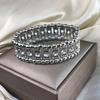 Meier Damen Armband Retro Strass Elastisch Breit
