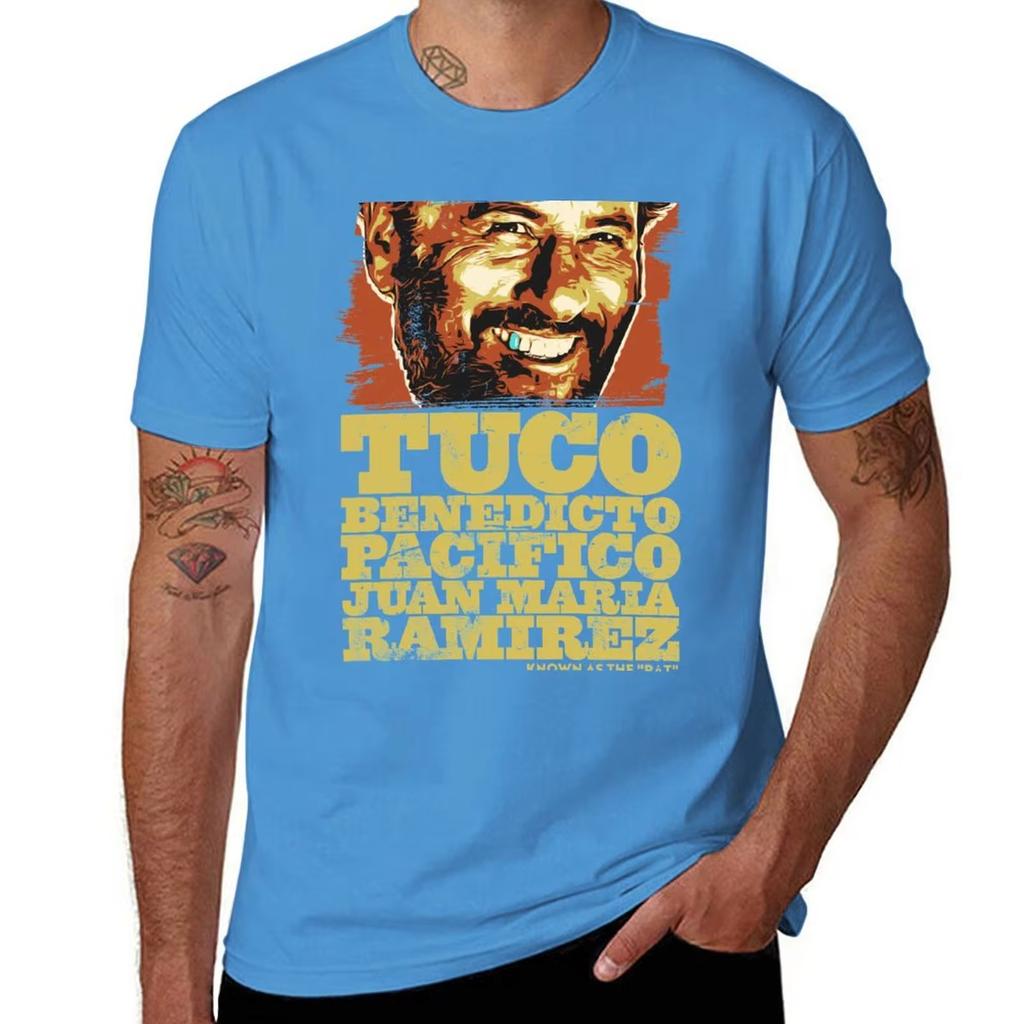 Tuco Benedicto Pacifico Juan Maria Ramirez Grafické Prodyšné Volné Trička s Kulatým Výstřihem Bavlna Nadměrná Retro Trička Pánské Topy