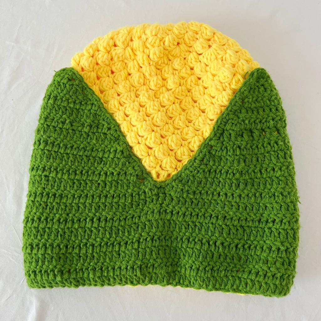Carnival Party Cosplay Funny Corn Superman Mask Autumn and Winter Warm Wool Handmade Crocheted Hat