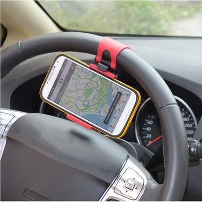 Car Mount - ACLOUDDATE - Universal - Steering Wheel Mount - Compatible with All Smartphones - Black Plastic