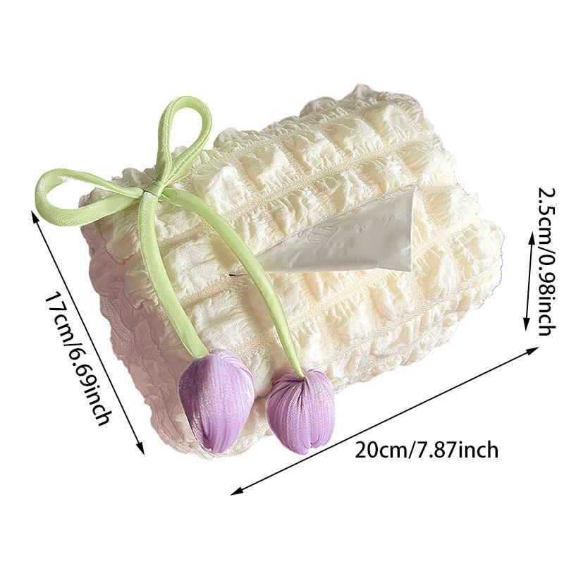Soft Car Tulip Tissue Box Holder Universal Auto Seat Back Organizer Stylish Cute Interior Accessories For Cars With Multiple Placement Options