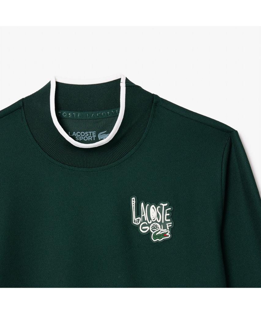 LACOSTE Women'S Graphic Point Mock Neck Long Sleeve T-Shirt Tf2765-54N Yzp