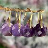 Elegant Multifaceted Amethyst Earrings for Women, High-End Feel, Natural Stone, Colorfast Earring Drops