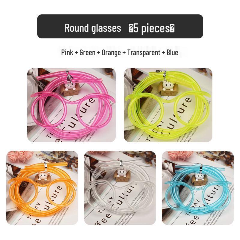 Creative Funny Straw Glasses: Cute, Extra-Long Soft Tube for Lazy Person and Kids to Enjoy Drinks in Style