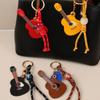 New Creative PU Guitar Pendant Access Card Bag Accessories Beaded Keychain Small Gifts Car Hanging Accessories