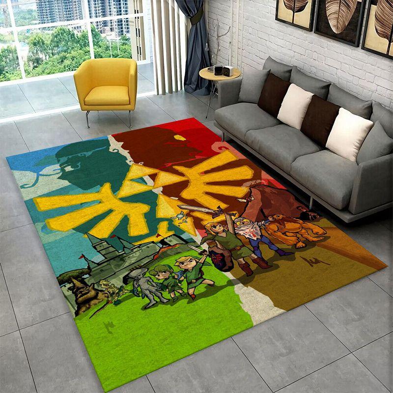 Classic Z-Zelda Cartoon Games Non-Slip Area Rug for Living Room,Bedroom,Playroom,Soft Carpet Floor Mat Home Decor Rug Kids Room