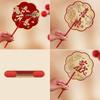 Double-Sided Red Happy Fan: Bridesmaid Wedding Robe Photo Prop