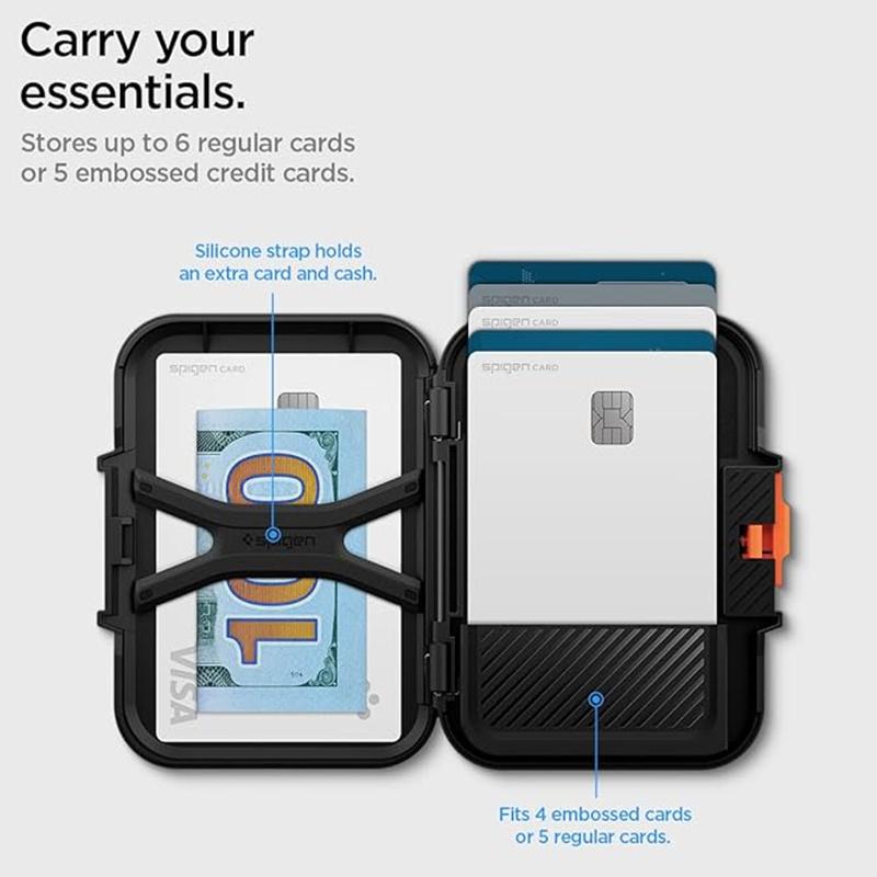 Spigen Lock Fit Per MagSafe Porta Carte Per iPhone 17 Air 12 13 14 Plus 15 16 17 Pro Max Robusto Guscio Duro Borsa Magnetica per Carte