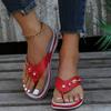 New women's shoes spring and summer wedge heels slippers women's beach sandals metal buckle wedge heels fashion casual