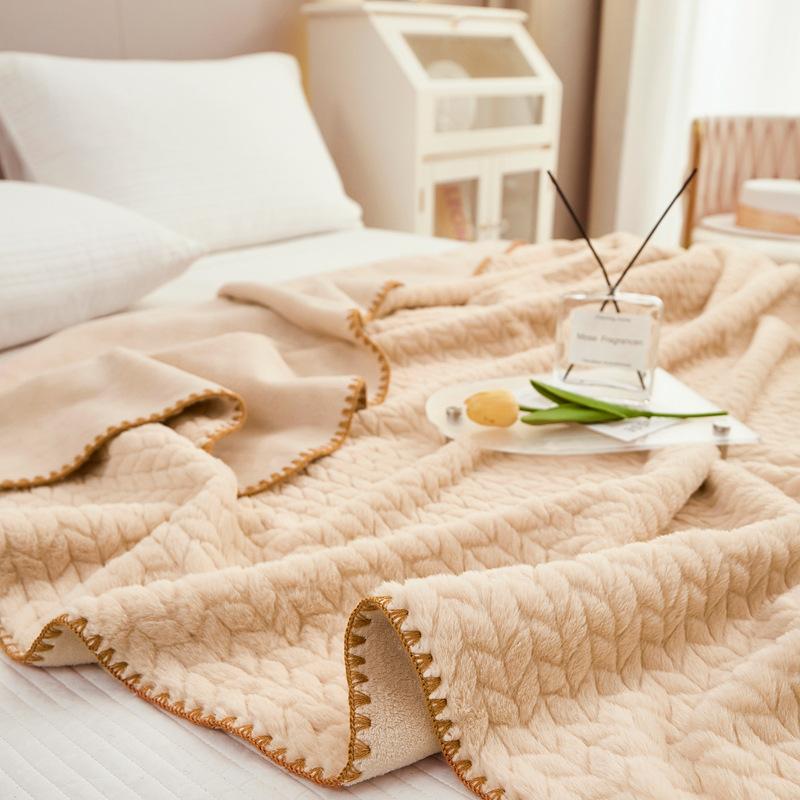 Wheat Rabbit Plush Blanket Spring and Autumn Double Machine Washable Cover Blanket Children's Dormitory Single Blanket