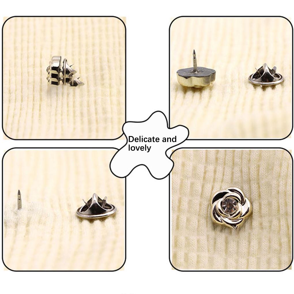 1 Set Shirt Sweater Shank Button Replacement Clothes Blouse Coat Hat Rhinestone Metal Buttons Brooch Pin Badge Sewing