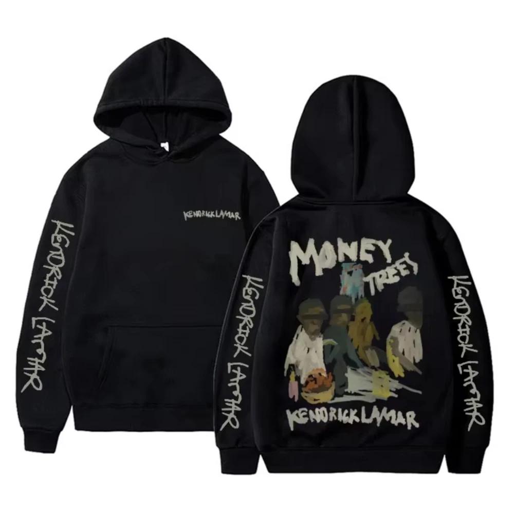 Хип-хоп толстовка с капюшоном Кендрика Ламара Good Kid Money Trees Мужская Хип-Хоп Винтажная Свободная Толстовка с Капюшоном Женская Модный Тренд Пуловеры 4XL