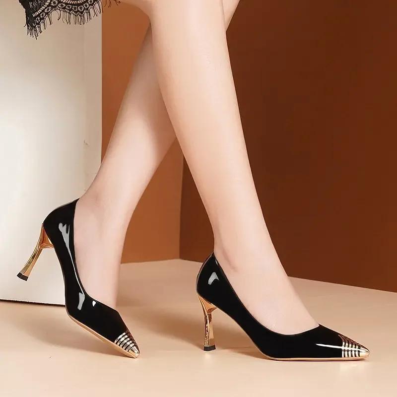 Nové V Černé Speciální Hlava Spirálový Vzor Módní Dámské Boty Špičaté Tenký Podpatek Svatba Vysoké Podpatky Banket Noční Klub s Botami