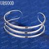 925 Sterling Silver Three Wire Bracelet Fashion Wedding Jewelry