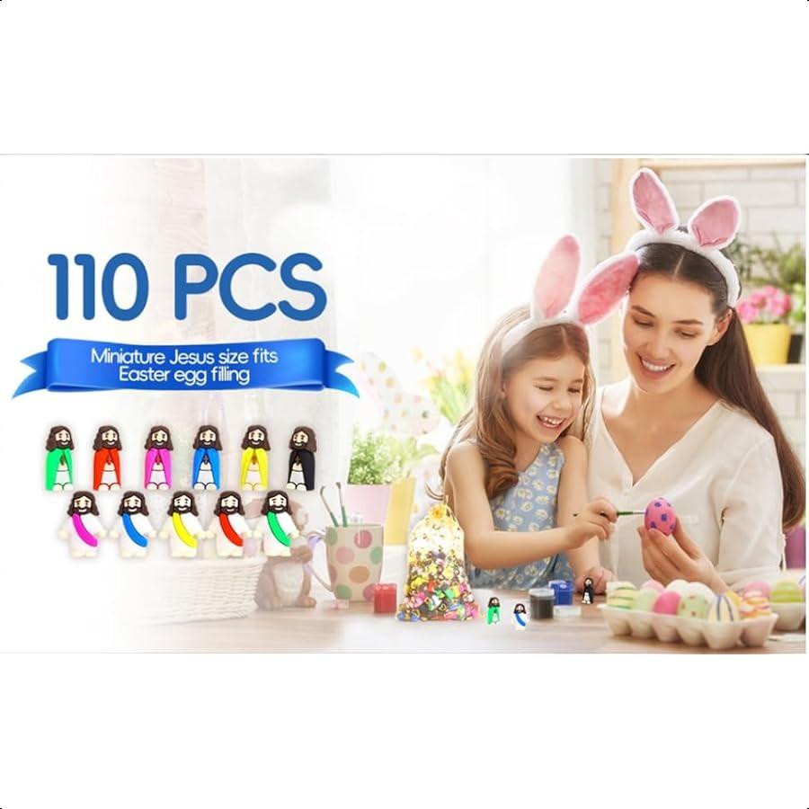 110Pcs Mini Jesus Figurines In Bulk Little Jesus Figures Religious Toys Little Figures To Hide and Seek Sunday School Religious