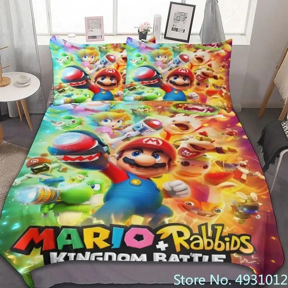 

Затишний дитячий комплект постільної білизни з аніме Super Mario Аніме 3D підковдра для дитини Дітей Підлітків Дорослого Домашній текстиль Покривало EU SK(260*220cm)3pcs