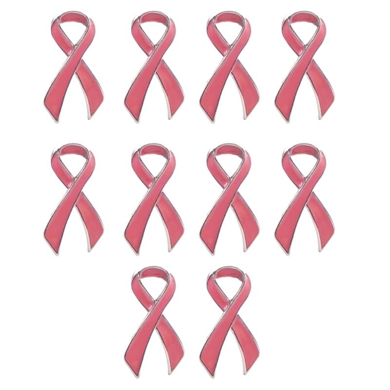 

10 Pcs Elegant Pink Ribbon Brooches Lapel Pins Ribbon Pins Hope Pins Jewellery Pins For Diseases Awareness Campaigns 1 розовый
