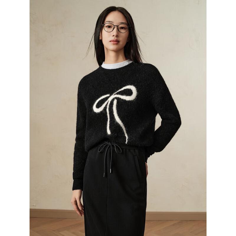 JUZI AnnaCo Elegant Bow Pullover Wool Sweater