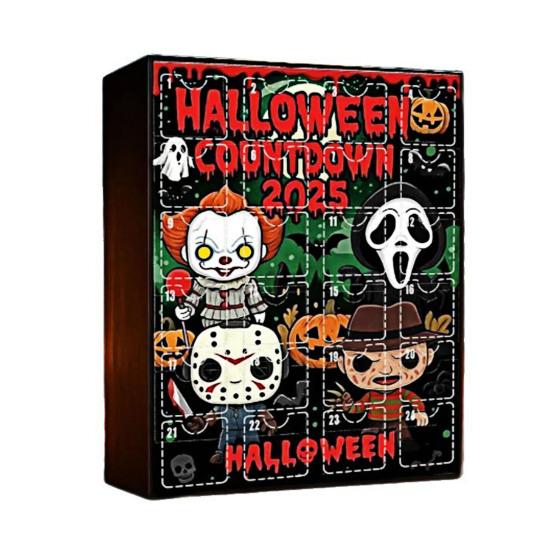 Halloween Countdown Calendar Countdown Box Scary Doll Collectible Horror Figures Spooky Character Advent Hanging Decor for Kids
