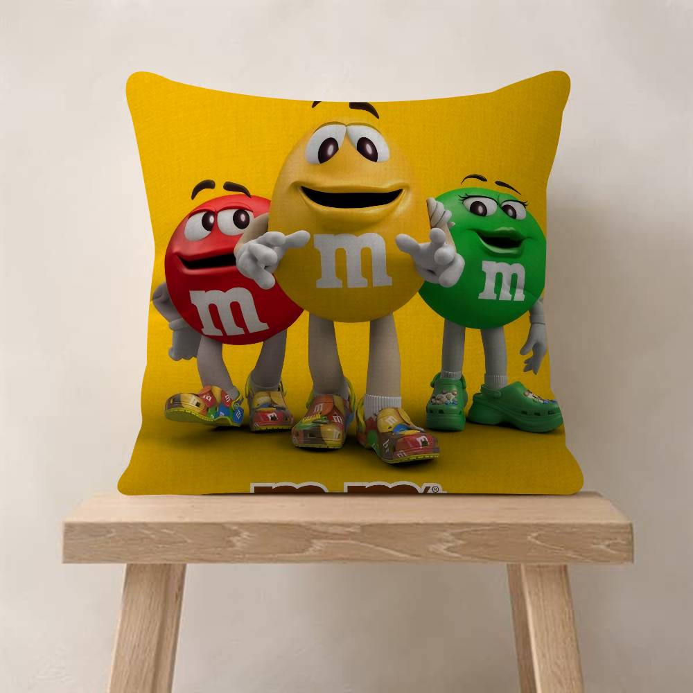 

MMs Chocolate Candy Meme Cushion Cover Pillow Cover Decor Pillowcase Printed Cushion Case for Couch 30x30cm