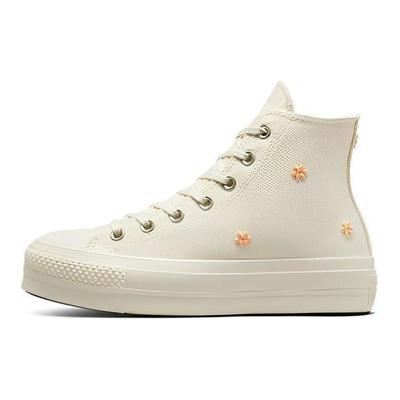 Chuck Taylor All Star Lift Platform Hi Pânză cu Perle Culoare Ivory Natural Femei
