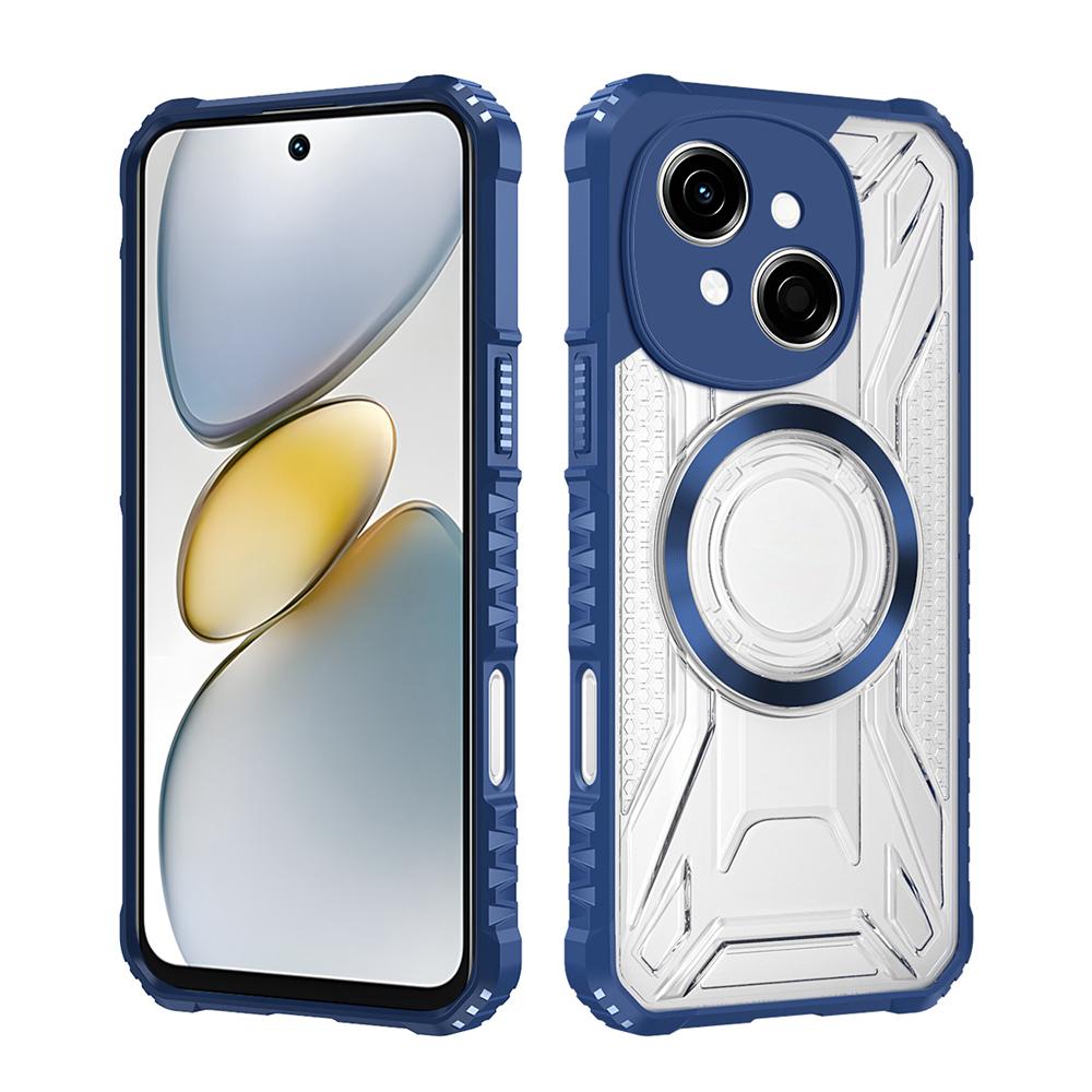 KEYSION Transparent Magnetic Case for TECNO Spark Go 1 1S Go 2025 Silicone+PC Heavy Duty Shockproof Phone Cover for Pop 9 4G