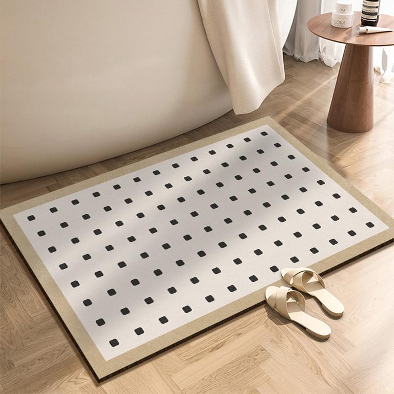Ins Style Diotomite Bath Floor Mat Absorbent Bathroom Carpet Anti Slip Quick Dry Rugs Shower Toilet Pad Doormat Washable