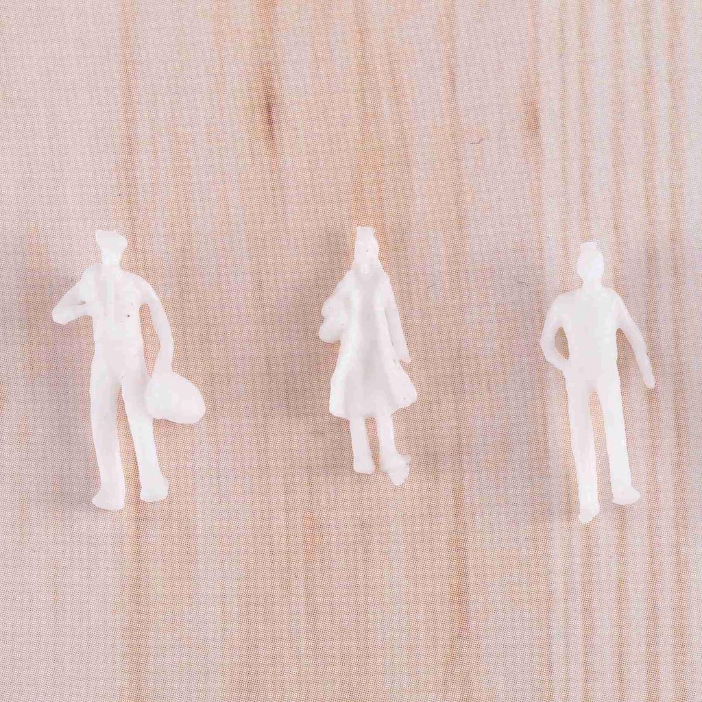 Dovhmoh 100pcs HO Scale 1:100 White Model People and Train Figures, Unpainted