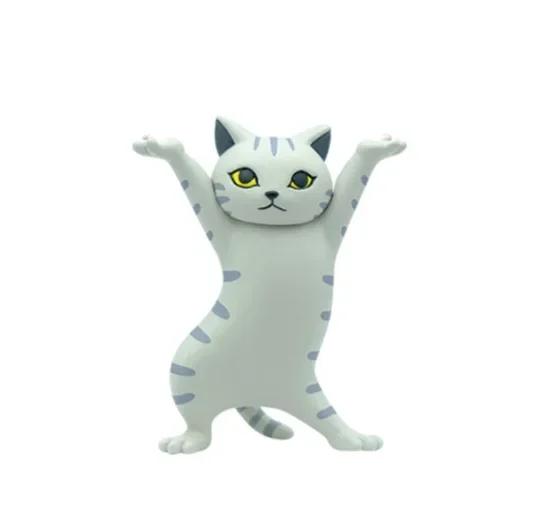 Kawaii Cats Pen Holder Funny Cat Doll Ornaments Plastic Crafts Earphone Support For Room Office Desk Home Decoration Accessories