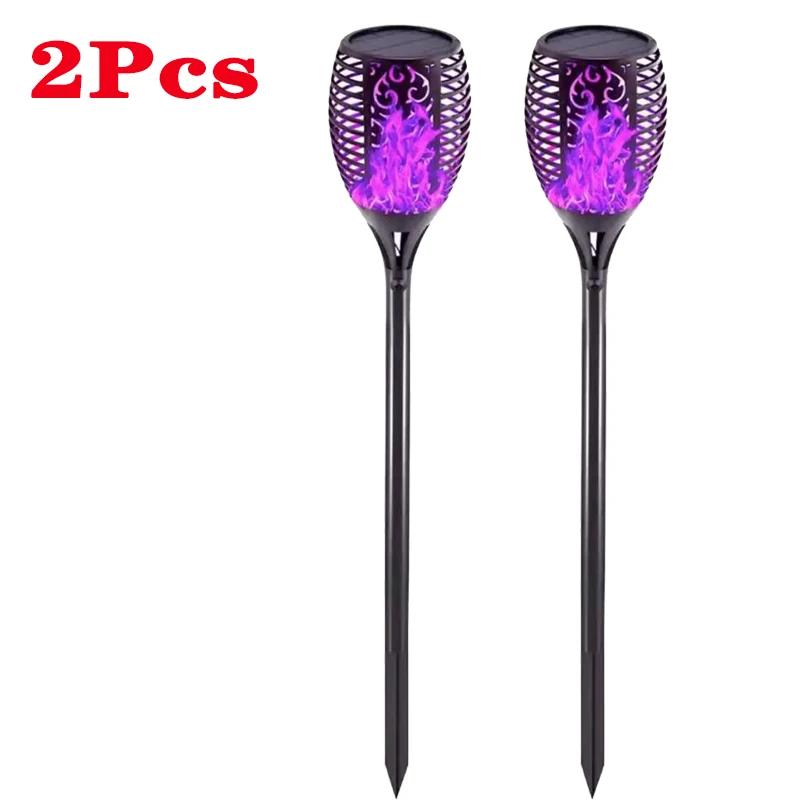 1/2/4/6/8Pcs 12/96LED Solar Flame Torch Lights Flickering Light Waterproof Garden Decoration Outdoor Lawn Path Yard Patio Lamps