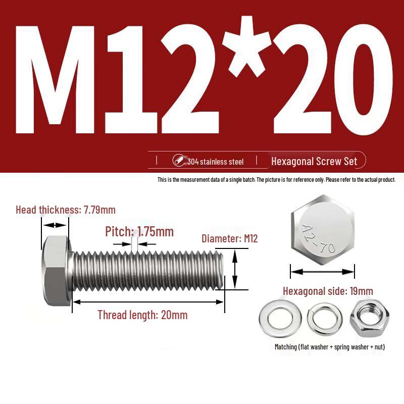 Yishuxiang 304 Stainless Steel Hex Head Fastener Kit