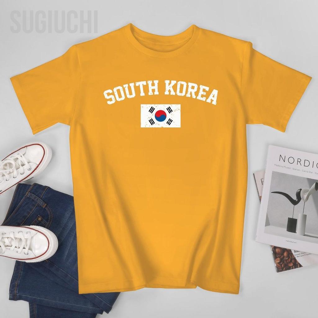 Unisex SOUTH KOREA Flag Vintage Tshirt Tees Oneck T Shirts WoUnisex Boys 100 Cotton Short TShirt Unisex Nation Apply All Seasons