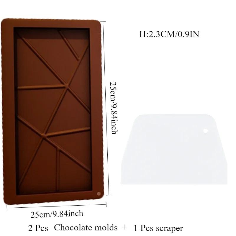 

3PCS Dubai Chocolate Silicone Mold Pastry Baking Chocolate Bar Mold For Fillin Pistachio Candy Bar Mold kitchen Utensils