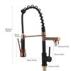 Black Deck Mounted Mixer Tap 360 Degree Rotation Stream Sprayer Nozzle Stainless Steel Gold Spring Pull Out Kitchen/Bathroom Faucet