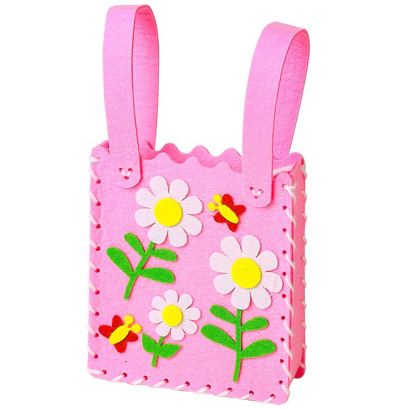 Girls Creative Materials Handmade DIY Bag Non-Woven Fabric Handbags Kindergarten Children's Hand-sewn Bags Educational  Toys