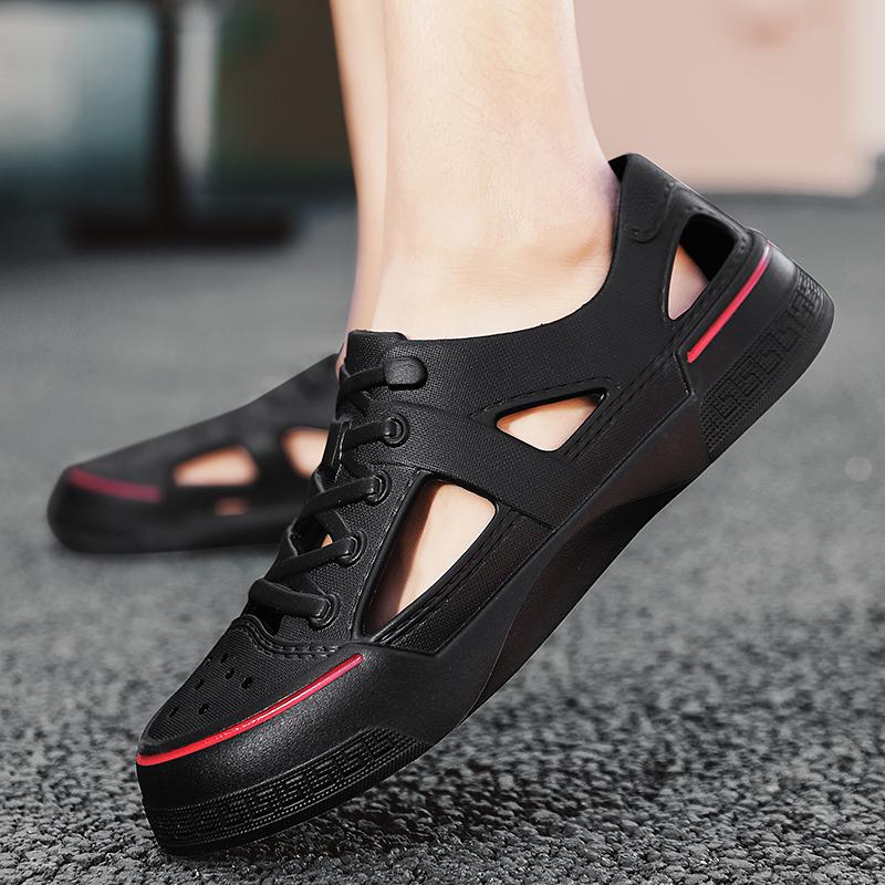 Mode 2024 Reise-Sandalen Neue Atmungsaktive Herren-Freizeitschuhe Ausgehöhlte Rutschfeste Slipper Markendesign Schuhe Handgefertigte Lässige Strandschuhe