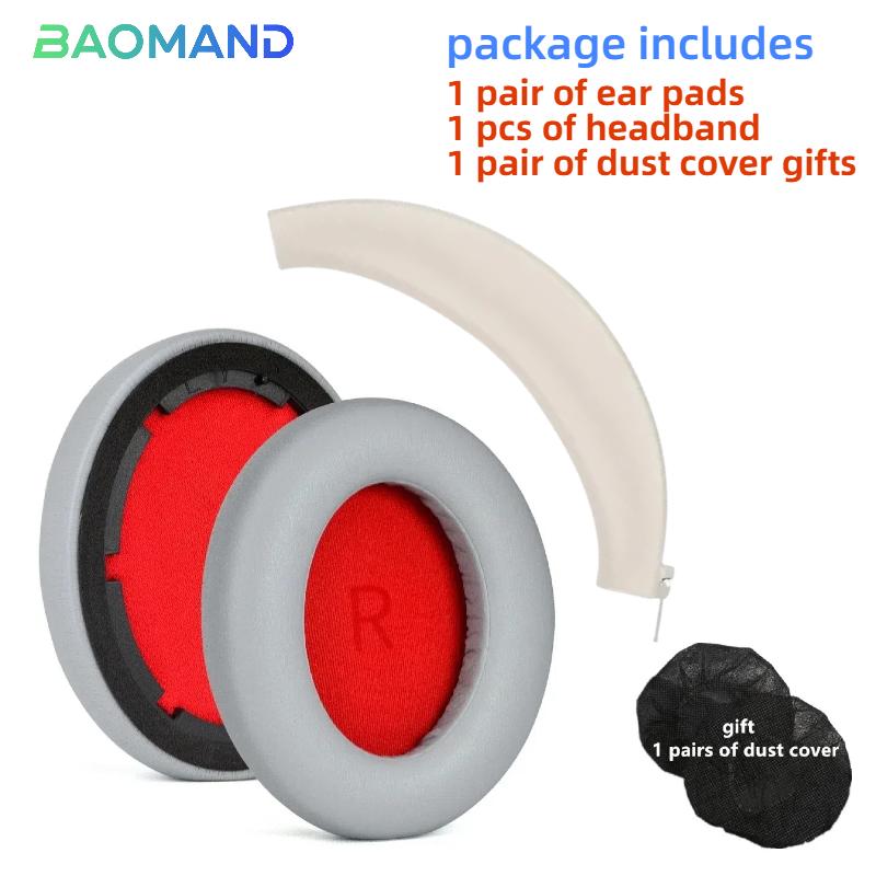 1 Set Replacement Ear Pads Earpads Headband for 1MORE SonoFlow Headphones Memory Foam Ear Cushion Cover