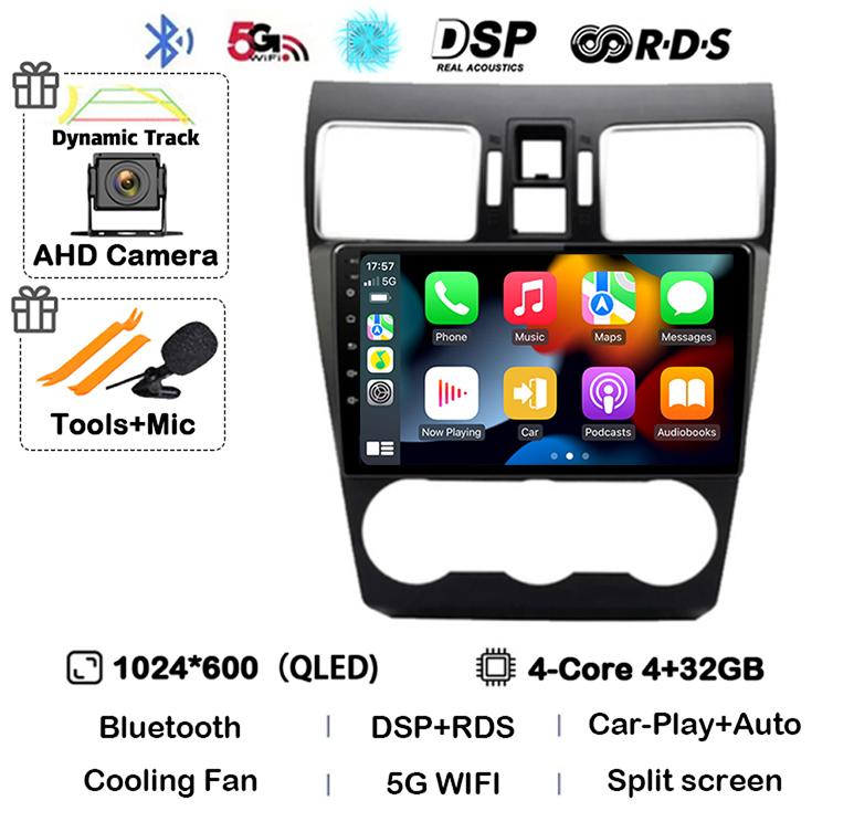 Android 14 Carplay Auto WIFI+4G Car Radio For Subaru WRX Forester 4 SJ 2016-2022 Multimedia Video Player Stereo GPS Head Unit BT