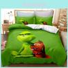 Roupa de Cama do Grinch Capa de Edredom Solteiro Casal Fronha Para Casa Aconchegante Sono