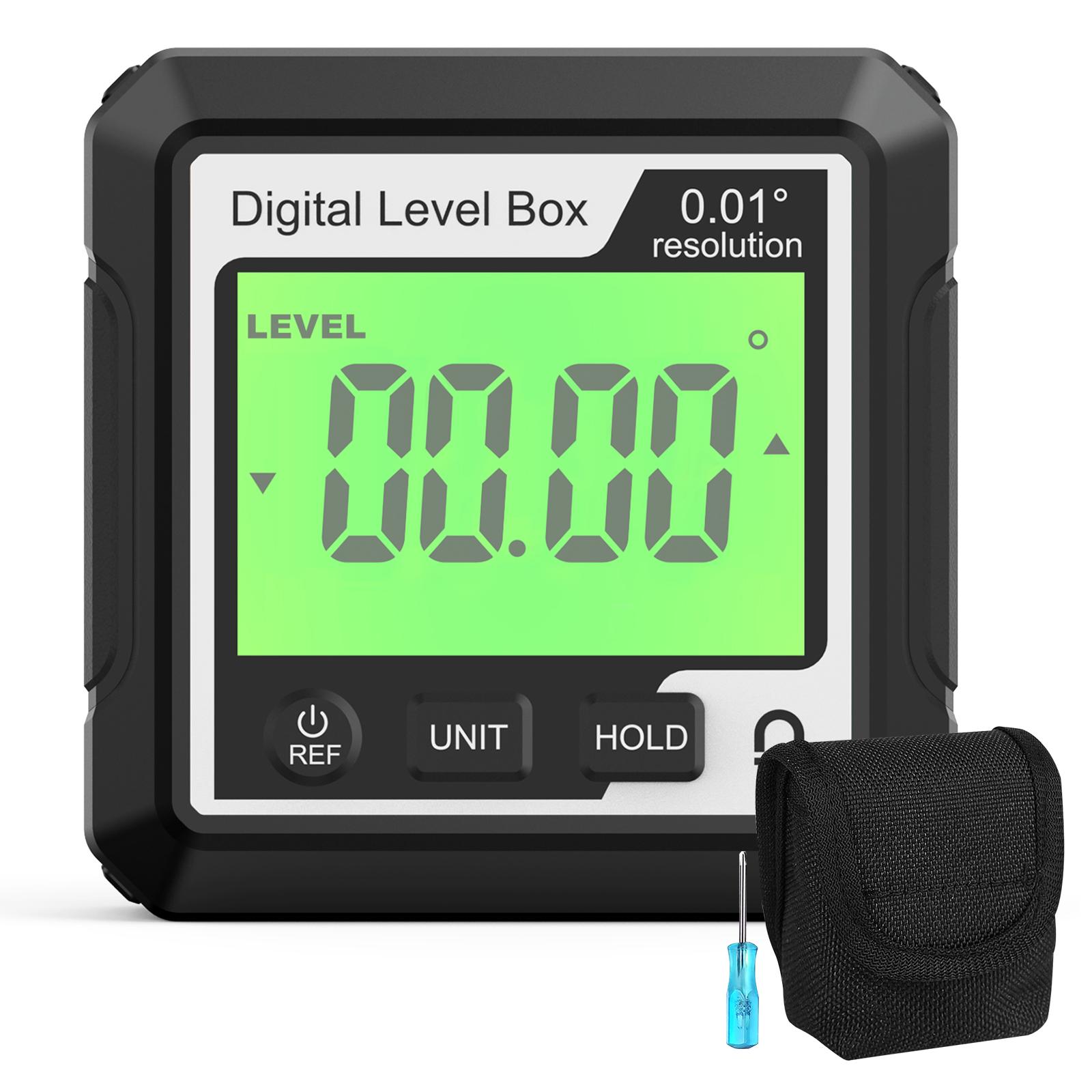 Digital Angle Finder Backlit LCD Digital Angle Gauge Magnetic Protractor Inclinometer Level Box Portable Angle Measurement Tool
